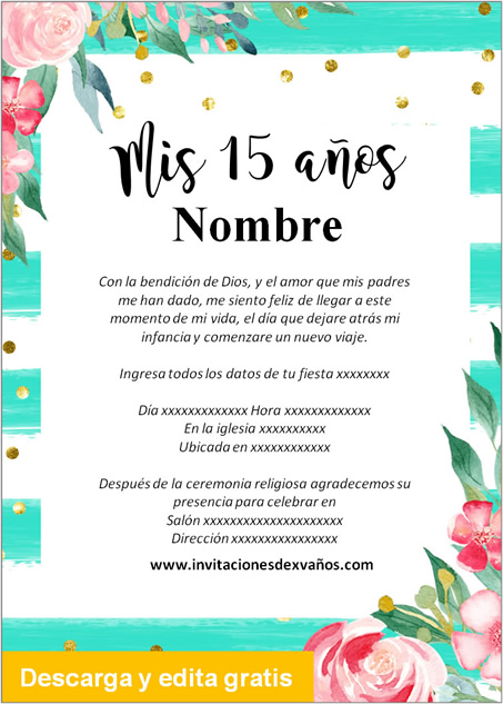 ▷ Las Mejores Invitaciones de Xv Años para editar y compartir【2020】